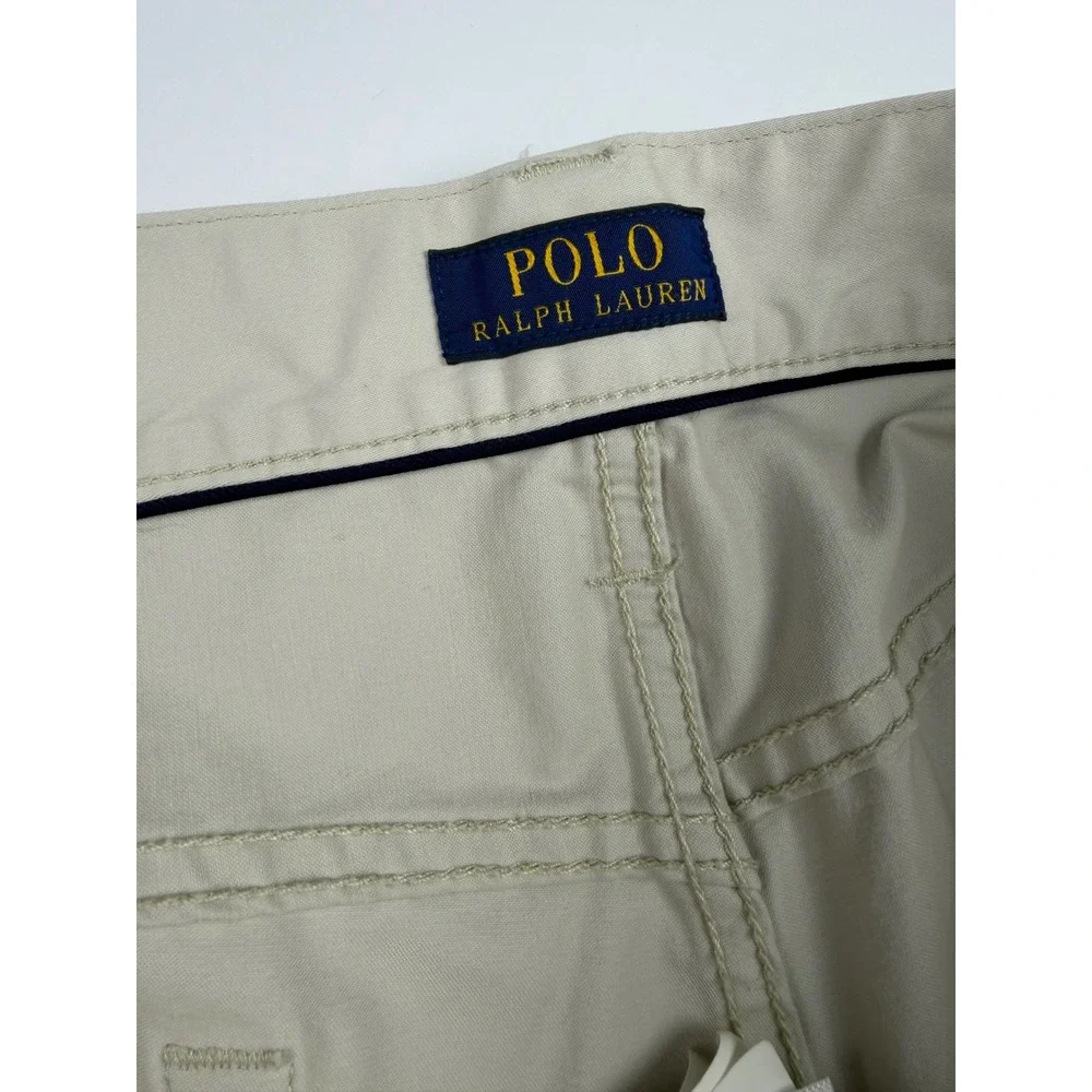 Polo Ralph Lauren Mens 36x26 Tan Stretch Straight Leg 5 Pocket Chino Pants Khaki
